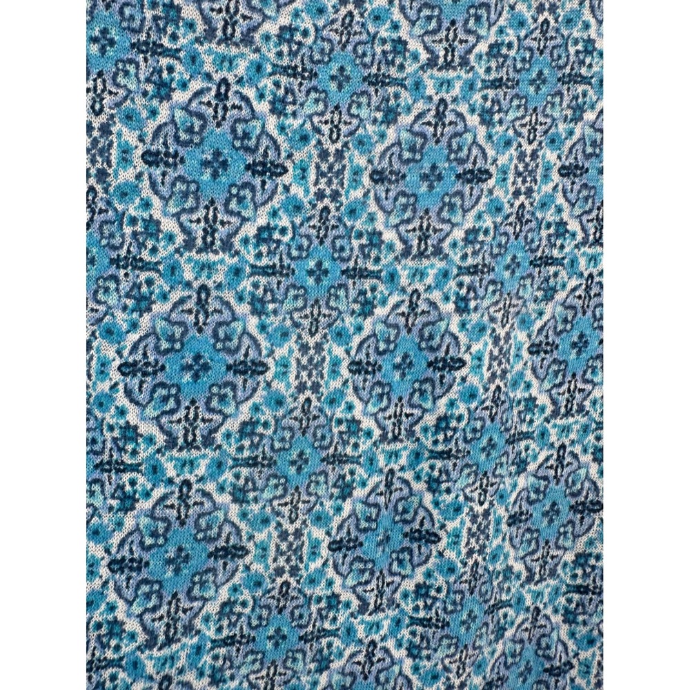 J. Jill Love Linen Blue Medallion Tile Print Short Sleeve Top XS 100% Linen - Picture 6 of 8